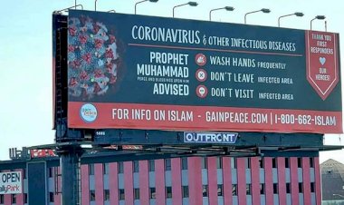 ABD’de koronavirüse karşı Hz. Muhammed’in hadisleri reklam panosuna asıldı