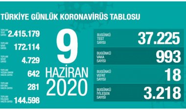 Türkiye'de koronavirüs nedeniyle 18 kişi daha hayatını kaybetti