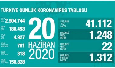 Türkiye'de vaka sayısı 186 bini aştı