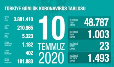 Türkiye'de vaka sayısı 210 bini aştı