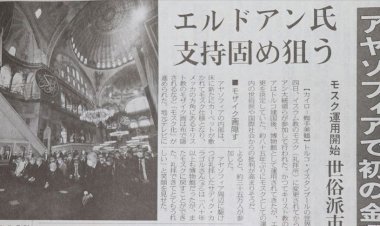 Ayasofya Camii'nde cuma namazı japon basınında