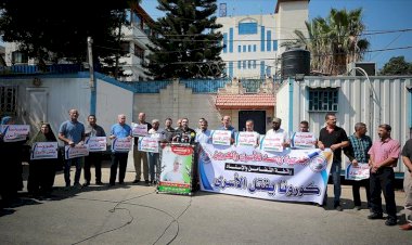 Gazze'de Filistinli esirlere destek gösterisi