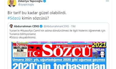 HÜDA PAR’dan Sözcü gazetesine Ayasofya tepkisi: Sözcü kimin sözcüsü?