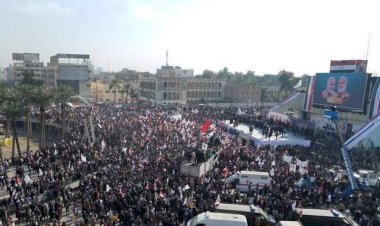 Süleymani ve El-Mühendis'in suikast yıldönümünde ABD karşıtı dev protesto