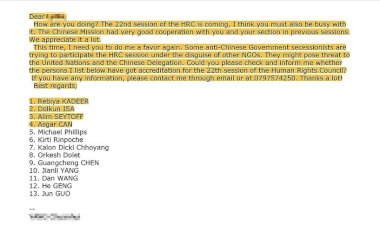 BM'nin 'muhalifleri Çin'e ispiyonladığı' skandal yazışmalar gün yüzüne çıktı