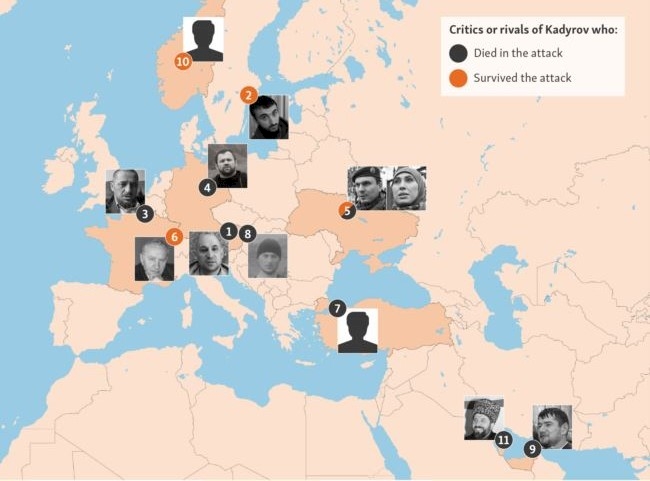 Çeçenler, Avrupa'da suikasta kurban gidiyor