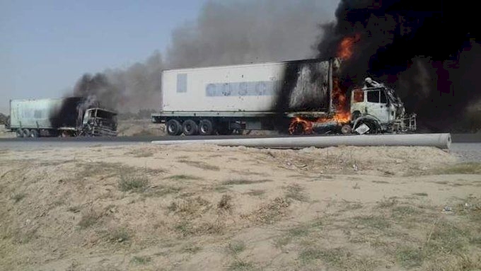Irak'ta ABD ordusuna malzeme taşıyan tırlara saldırı düzenlendi