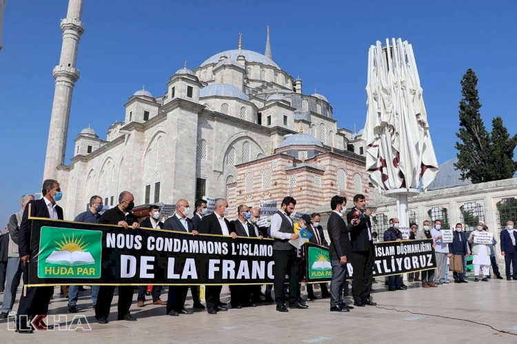 HÜDA PAR teşkilatlarından İslam düşmanı Macron'a tepki
