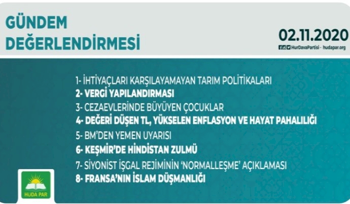 HÜDA PAR Genel Başkanı Sağlam'dan haftalık iç ve dış gündem değerlendirmesi