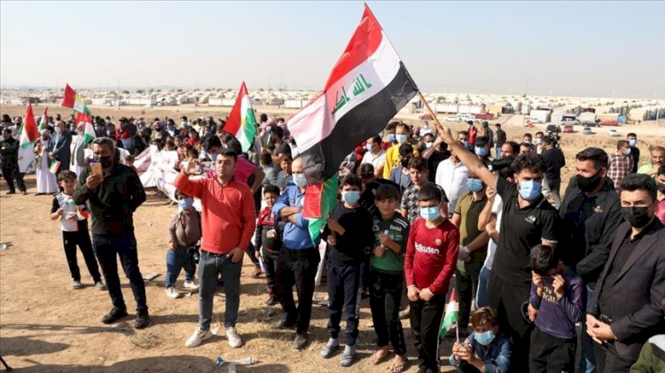 Irak'taki Ezidiler PKK'nin Sincar'daki varlığını protesto etti