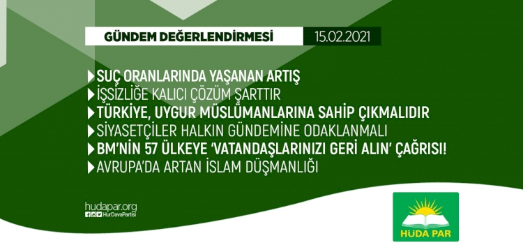 HÜDA PAR: Siyasetçiler halkın gündemine odaklanmalı