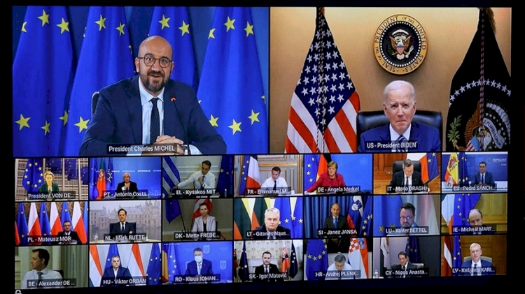 ABD Başkanı Biden AB liderleri ile çevrim içi görüştü