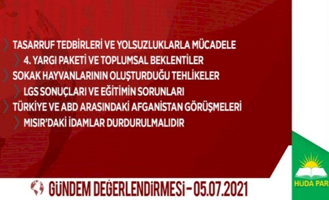 HÜDA PAR: Adaletin ikamesi yönünde bir zihniyet değişimine ihtiyaç vardır