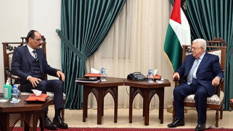 Cumhurbaşkanlığı Sözcüsü Kalın, Filistin Devlet Başkanı Abbas ile görüştü