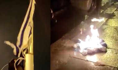 İşgal rejiminin Ankara’da asılan bayrakları yakıldı