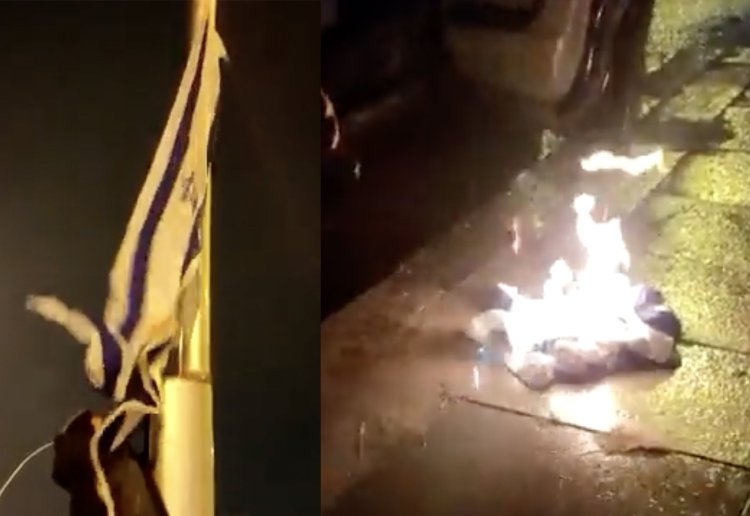 İşgal rejiminin Ankara’da asılan bayrakları yakıldı