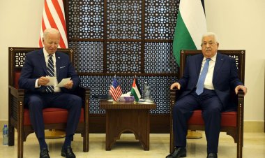 Biden, göstermelik olarak Filistin Başkanı Mahmud Abbas'ı da ziyaret etti