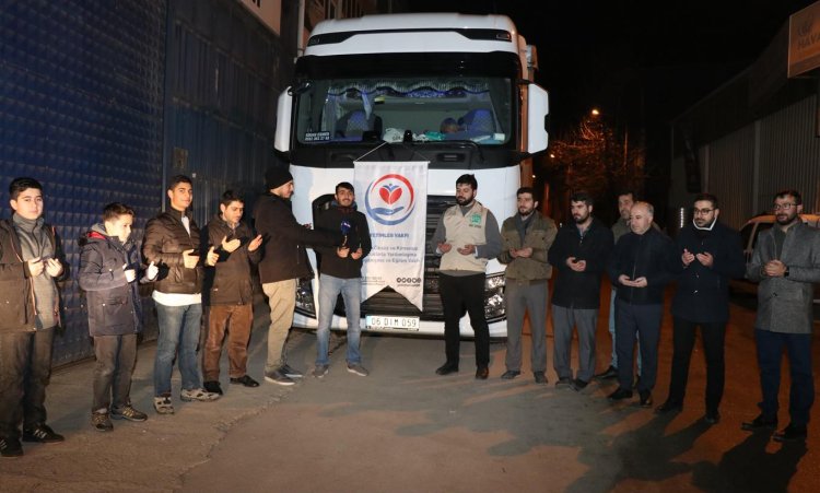 Umut Kervanı, Avrupa Yetim Eli, Yetimler Vakfı ve IHO EBRAR deprem bölgesinde: 2 tır çadır gönderdiler