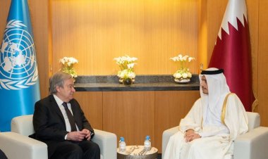 Gutteres, Katar'da Al Sani ile Filistin, Libya ve Afganistan'daki son durumu görüştü