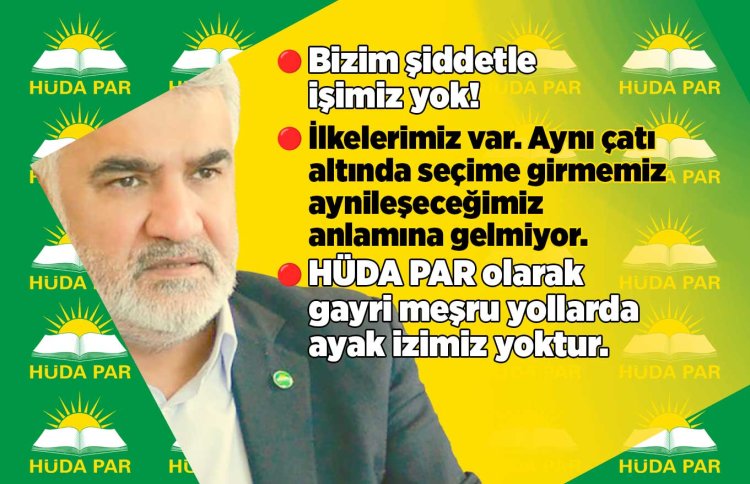 Zekeriya Yapıcıoğlu: HÜDA PAR olarak gayri meşru yollarda ayak izimiz yok!