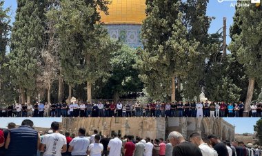 Kudüs'te on binlerce Müslüman cuma namazında saf tuttu