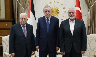 Cumhurbaşkanı Erdoğan, Heniyye ile Abbas'ı birlikte kabul etti