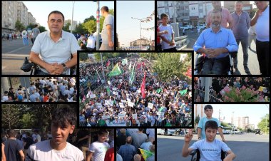 Engelli Kur'an muhafızları değnek ve tekerlekli sandalyeleriyle meydanlardaydı