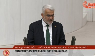 Yapıcıoğlu, Genel Kurul'da konuştu: Kapitalist ekonomi modelinde faiz önemli bir sömürü aracı olarak işlev görmektedir