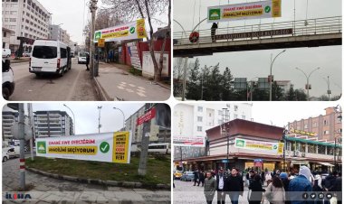 HÜDA PAR, Diyarbakır caddelerine "Anadilimi Seçiyorum" pankartları astı