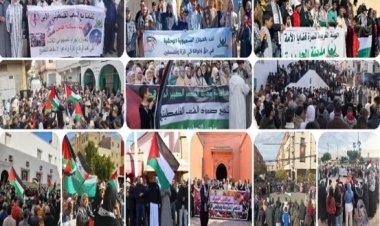 Fas'ın 54 kentinde Gazze'ye destek gösterisi düzenlendi