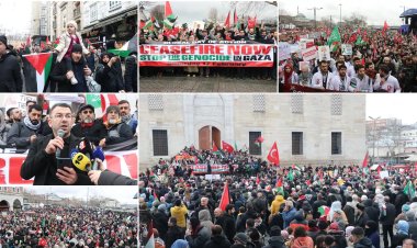 Küresel Eylem Günü'nde binlerce kişi Gazze için yürüdü