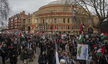Avrupa'da on binlerce kişi Filistin'e destek için sokaklarda