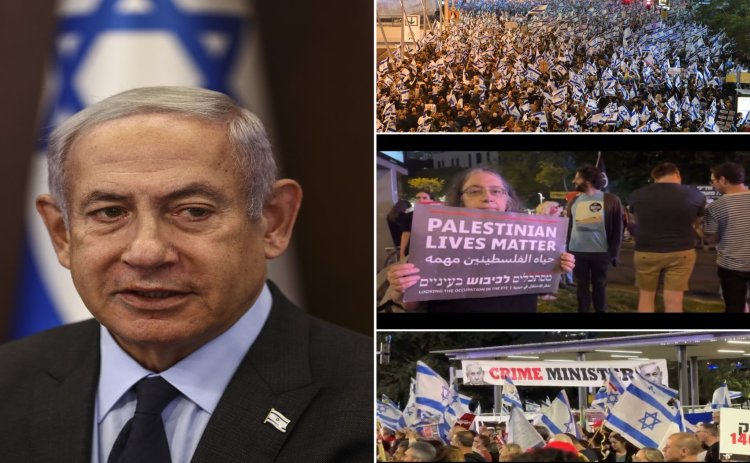 İşgalci İsrail'de esir takası anlaşması ve Netanyahu'nun istifası için on binlerce kişi sokaklara indi
