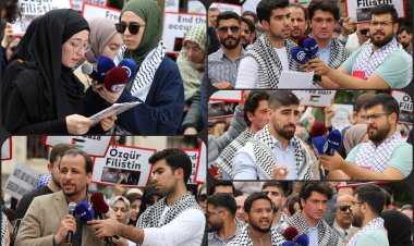 Üniversite öğrencileri 5 dilde 'Filistin Dayanışma Bildirisi' okudu