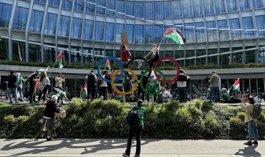 İsviçre'de 'Katil İsraili olimpiyatlardan men edin' eylemi