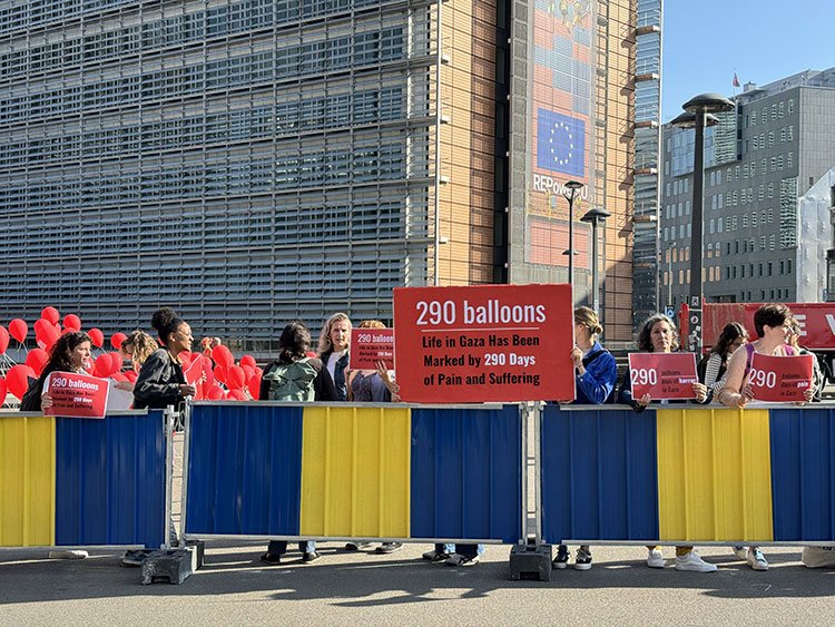 Brüksel'de STK'ler AB'nin Gazze politikasını protesto etti