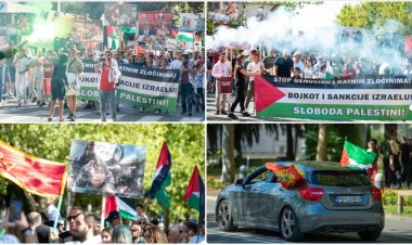 Karadağ'da Filistin'e destek gösterisi düzenlendi