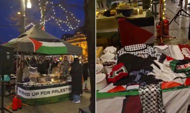 Almanya'da Filistin yararına stant kuruldu