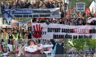 İşgalci ABD Büyükelçiliği önünde Gazze'ye destek gösterisi