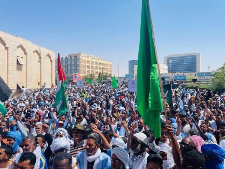 Moritanya'da İsrail'in Gazze soykırımına karşı büyük protesto: ABD ile diplomatik ilişkiler kesilsin!