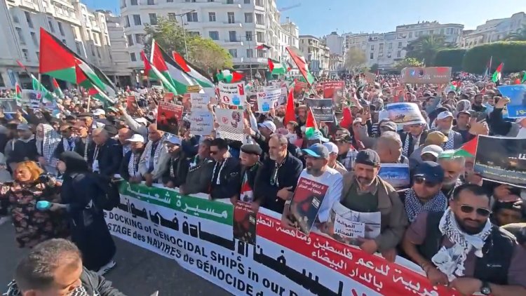 Fas’ın 58 şehrinde 105 gösteri: “Limanlarımız katliamlara köprü olmasın”