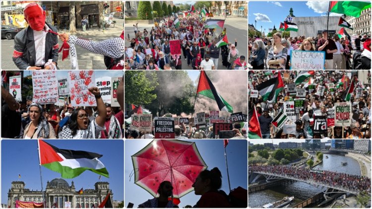 Avrupa'da, siyonist rejimin İran'a ve Gazze'ye yönelik saldırıları protesto edildi