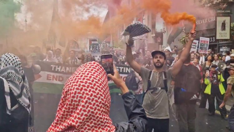 Londra'da on binler Filistin için yürüdü: İsrail’e ambargo ve İngiltere’ye tepki