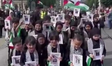 İsveç'te çocuklardan Gazze ile dayanışma yürüyüşü