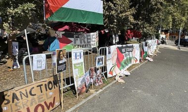 Filistin destekçisi aktivistler, Gazze için BM önünde çadır eylemi başlattı