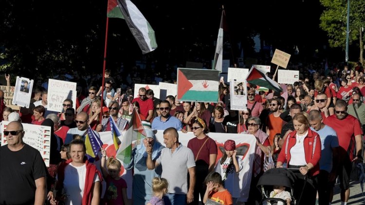 Bosna-Hersek’te Gazze için protesto