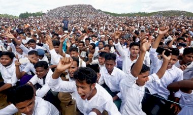 Bangladeş'teki Arakanlılardan protesto