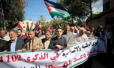 'Balfour Deklarasyonu' 102. yılında Gazze'de protesto edildi