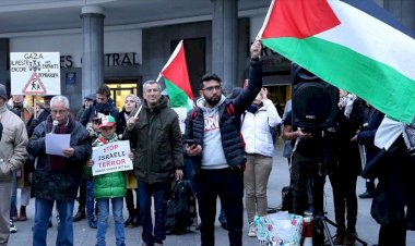 Brüksel'de İsrail protestosu