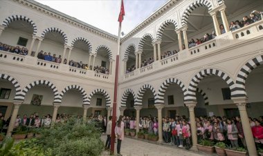 Tunus'taki okullarda eş zamanlı 'Filistin'le dayanışma' etkinliği